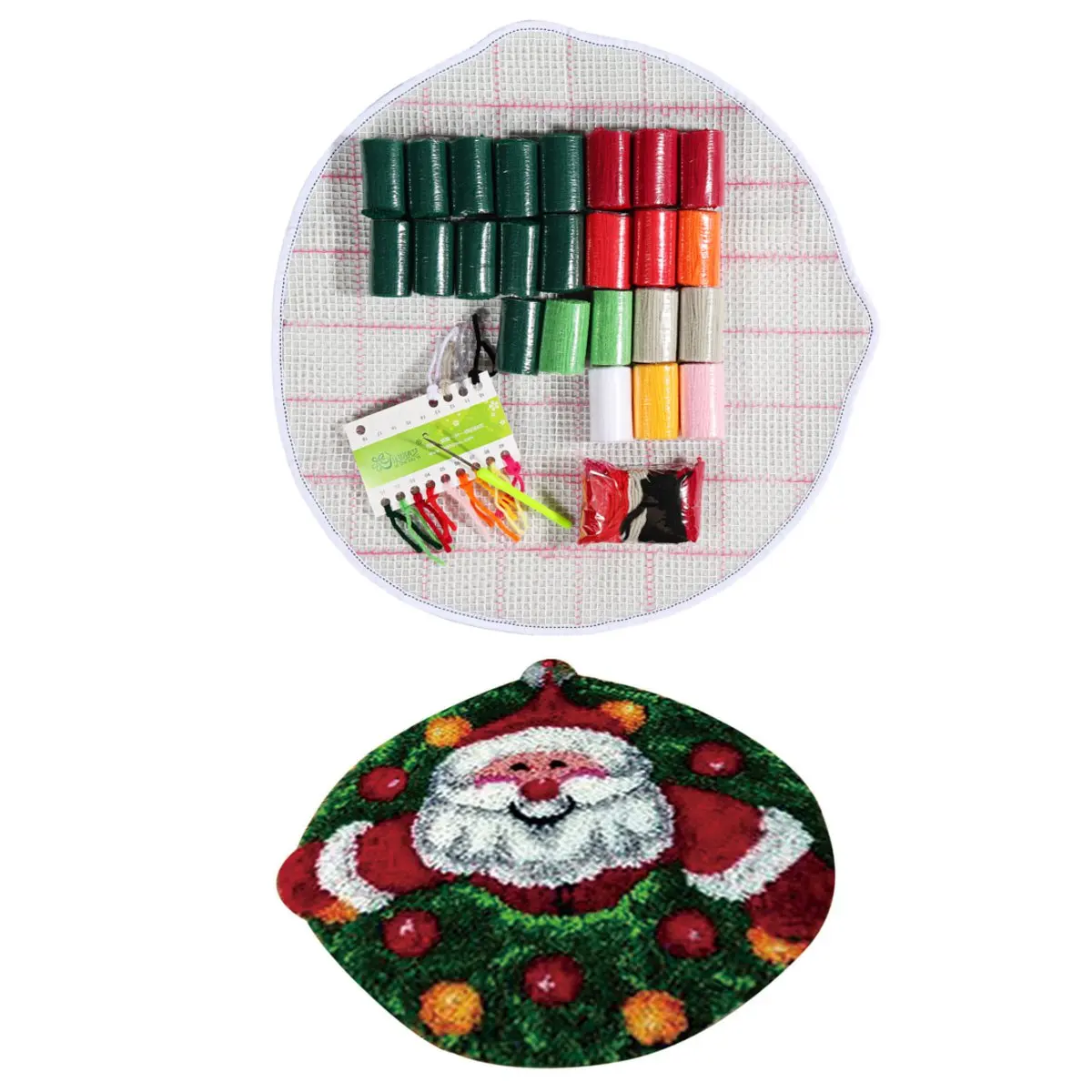 Najtaniej Święty mikołaj pies robótki zatrzask haka dywan zestaw niedokończone szydełkowanie dywan haft dywan ręcznie mata podłogowa dywany salon