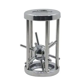 

Kid Adult 3D Alloy Metal Cast Cage Lock Puzzle Toy IQ Mind Brain Teaser Box Puzzles Game for Children Gift