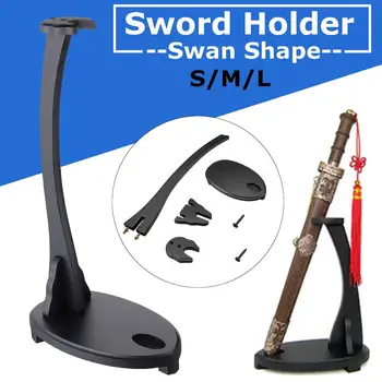

58cm Black Wood Chinese Sword Stand Organizer Wall Mount Samurai Sword Katana Holder Stand Hanger Bracket Rack Display