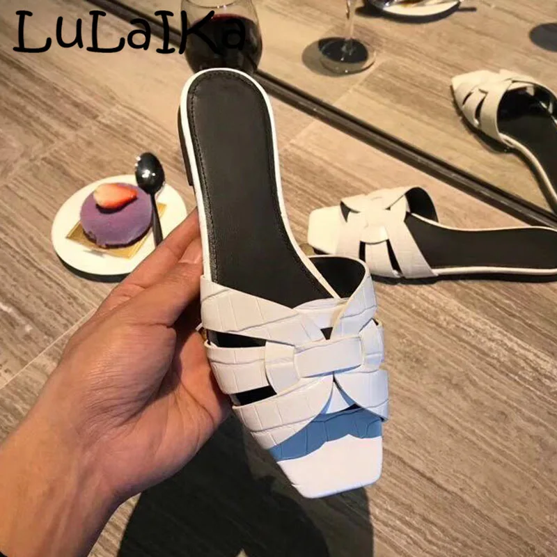 

Fashion Woman Round Head Solid Color Sandals 2019 Summer New Brand Beach Slippers Lady Non-slip Outdoor Indoor Shoes
