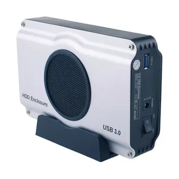 

OPQ-USB 3.0 To 3.5 Inch SATA I/ II/ III Aluminum Hard Drive Enclosure Case with Cooling Fan (Maximum support 8TB)EU Plug