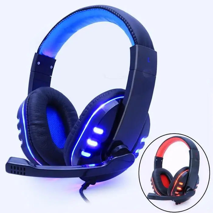 Gaming Headphone Headphones Headset Deep Bass Stereo With Mic Adjustable 3.5mm Wired led For computer Laptop Gamer Earphone