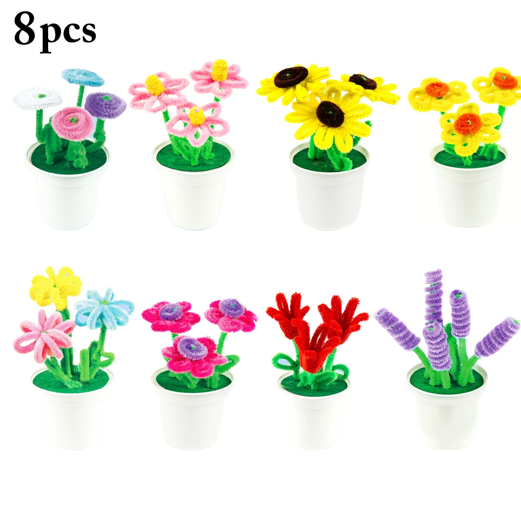 

8 Sets Mini Fake Potted Plant Creative Kids Educational Toys DIY Making Kit for Kids DIY Playing
