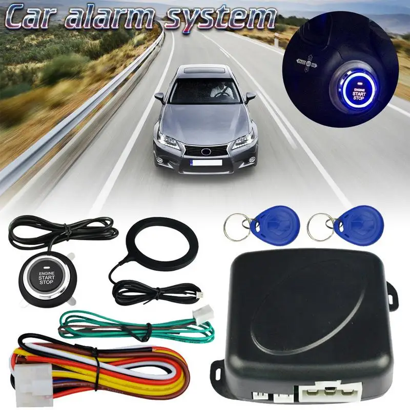 Encendido Universal del Autom/óvil de 12 V Entrada sin Llave Bot/ón de Arranque del Motor con Alarma Antirrobo Bot/ón de Arranque del Motor