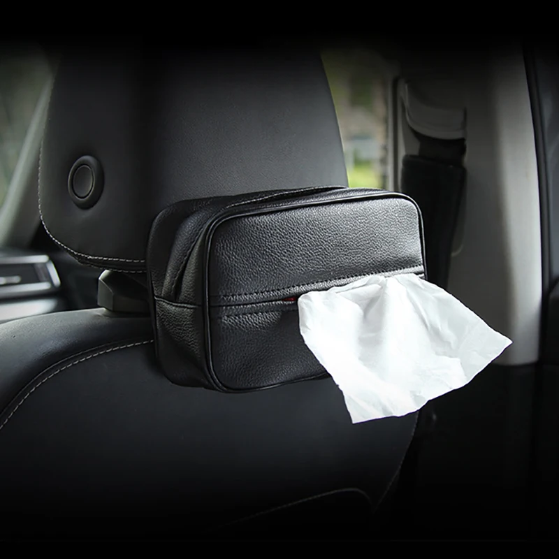 High Quality Car Tissue BoxPU Leather Card Holder Hanging Style Car