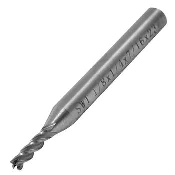 

Promotion! SODIAL(R) 1/8" x 1/4" HSS Straight Shank 4 Flute End Mill Cutting Tool