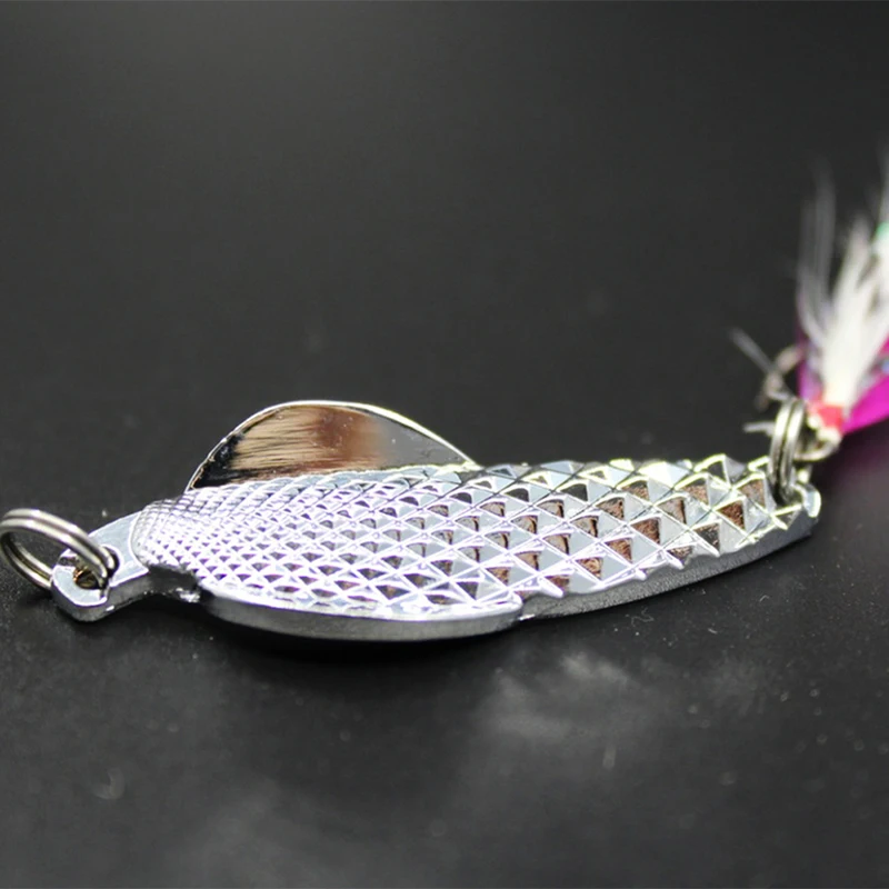 

1pc Fishing Lure Swimbait Crankbait Hard Bait Hook Tackle Treble Hook With Feather