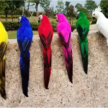 25 см ручной работы желтый попугай животных Птица газон декоративная фигурка двор Декор зеленый посадки и Садоводство украшения