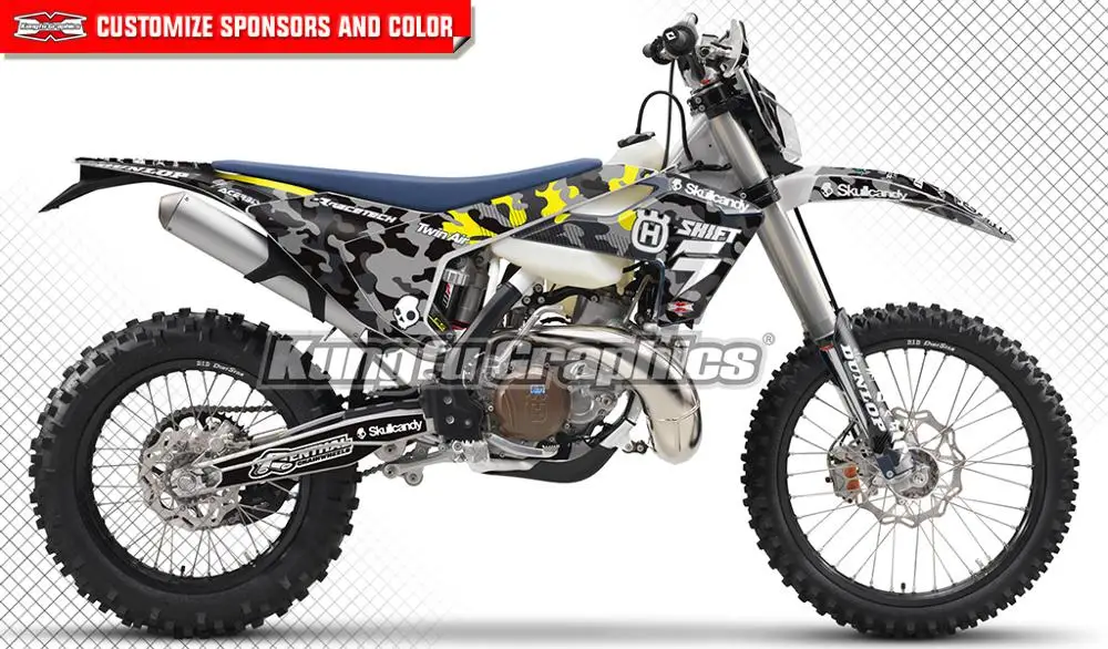 

KUNGFU GRAPHICS Motorcycle Decals Stickers Kit Grey for Husqvarna TE FE TC FC TX FX 125 250 300 350 450 501 2016 2017 2018 2019