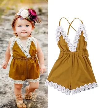 

Able Newborn Baby Girls Clothing Romper Sleeveless Backless V Neck Jumpsuit Flower Outfits Clothes New