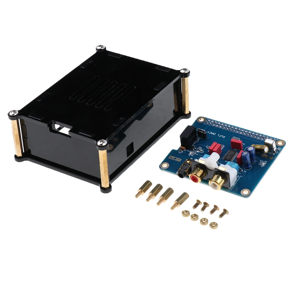 Цифровая звуковая карта MagiDeal DAC I2S HIFI + акриловый чехол для Raspberry Pi 3B +/3B|Звуковые