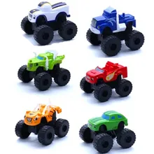 

6pcs Children's Toy Car Russia miracle blaze the monster machine Vehicle Car Super Stunts Blaze Toys for children 2A017