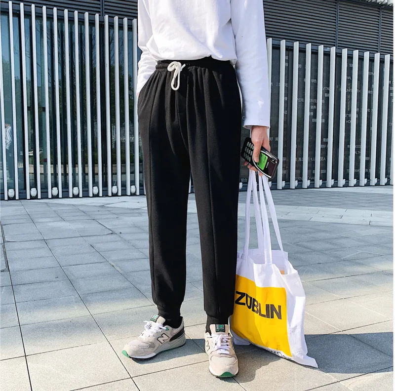Men's Trousers 2019 Seasons New Youth Popular Loose Straight Sports Pants Neutral Feet Nine Pants Youth Casual Men's Clothing