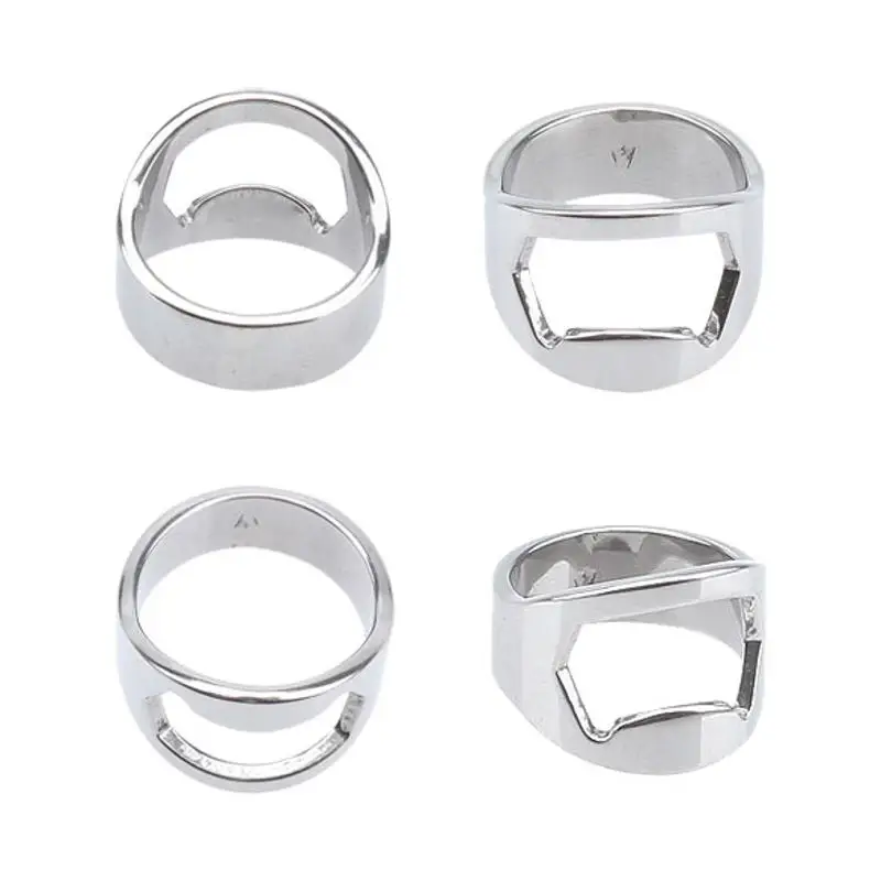 

1pcs Creative Stainless Steel Beer Opener Silver Ring Ring-Shape Beer Bottle Useful Opener Bar Tools Finger Ring Bottle Opener