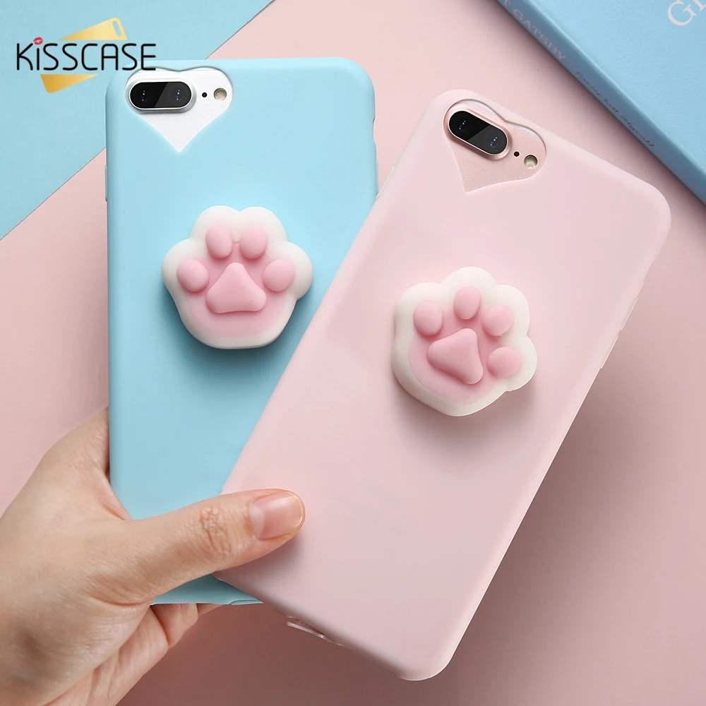 KISSCASE 3D чехол с животными для iPhone 5 SE 5S милый мягкий силиконовый снятия стресса 6s 6 8