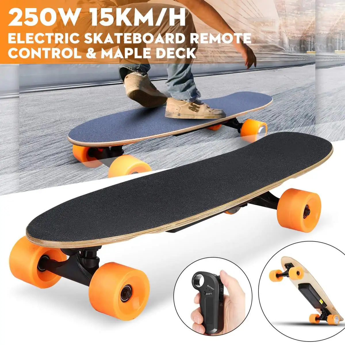 

Electric Skateboard Four-wheel Longboard Skate Board Maple Deck Wireless Remote Controll Skateboard Wheels For Adult Children