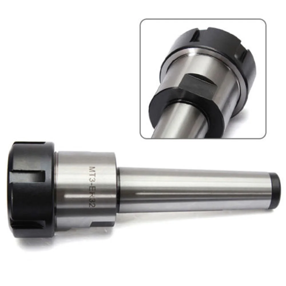 

1pc ER32 M12 MT3 Taper ER Collet Chuck Holder CNC Extension Milling Lathe high Grade DN65 carbon steel accessory part