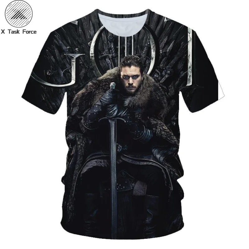 

X Task Force Jon Snow King Game of Thrones 3D Printed Men/Women T-shirt casual men tshirt Tops Tees Kit Haringt Print t shirt