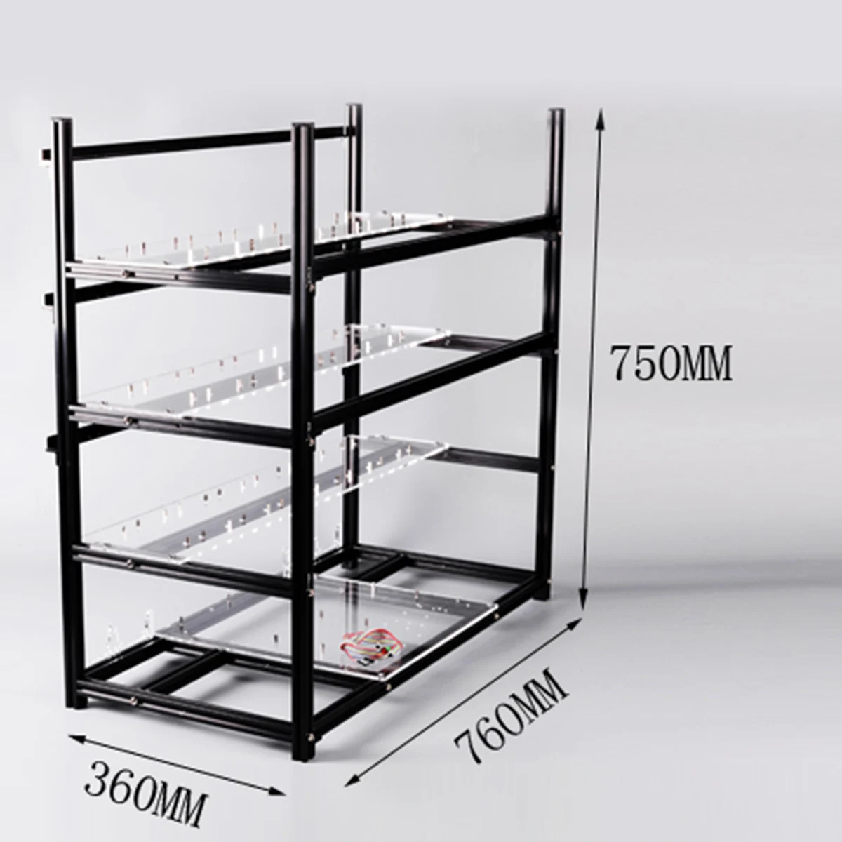 Mining Rig Aluminum Stackable Case Open Air Frame ETH/ZEC/Bitcoin