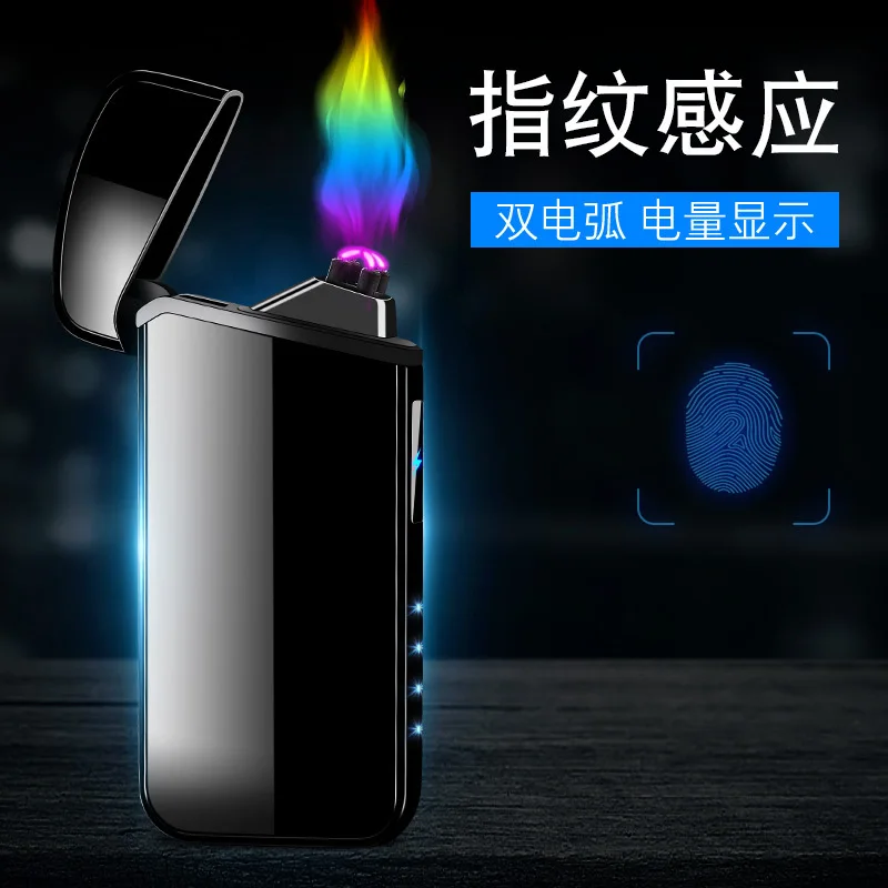 

[Liu Yan Flat Words 2019 Double Arc Creative New Style USB Charging Electronic Lighter Cross-Border Supply Lighter