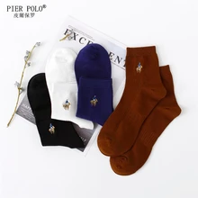 Модные Calcetines Hombre, 4 пар/лот, Pier Polo, Брендовые мужские носки с вышивкой, зимние мужские хлопковые высококачественные прозрачные мужские носки