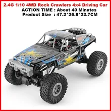 104310 2.4G 1/10 4WD Rock Crawlers 4x4 Driving Car 280 Motors Drive Bigfoot Car Remote Control Car Model Off-Road Vehicle Toys r c car 2 4g 4ch 4wd 4x4 driving car monster truck off road vehicle remote control car model toys gift for children e