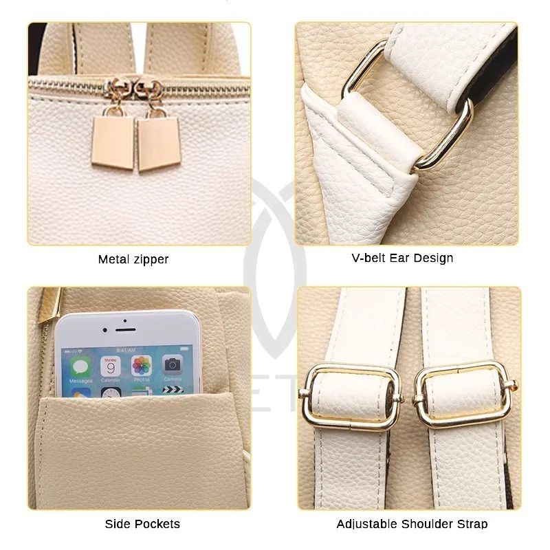  Women Backpack for School Style Leather Bag For College Simple Design Women Casual Daypacks mochila - 32839698978