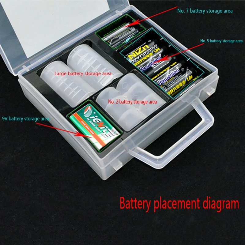AAA AA C D 9V Hard Plastic Battery Holder Storage Box