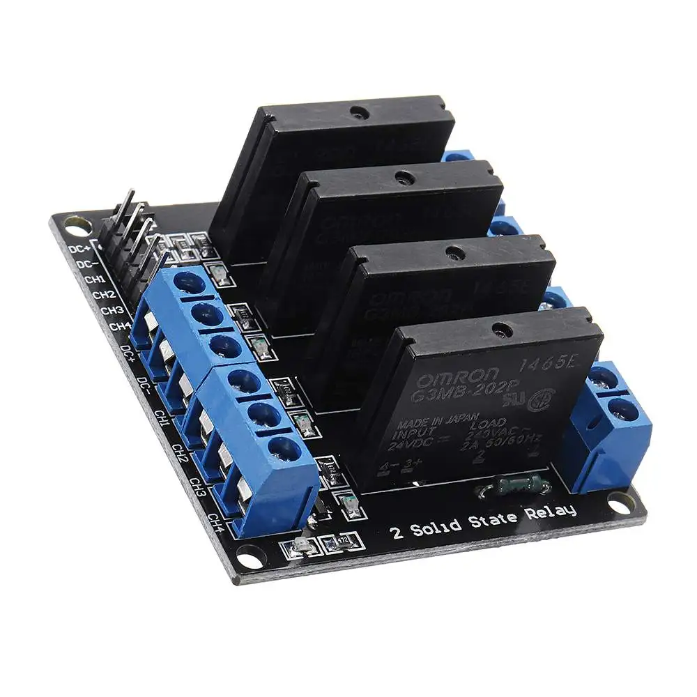 

4 Channel DC 24V Relay Module Solid State High and low Level Trigger For Arduino 240V2A