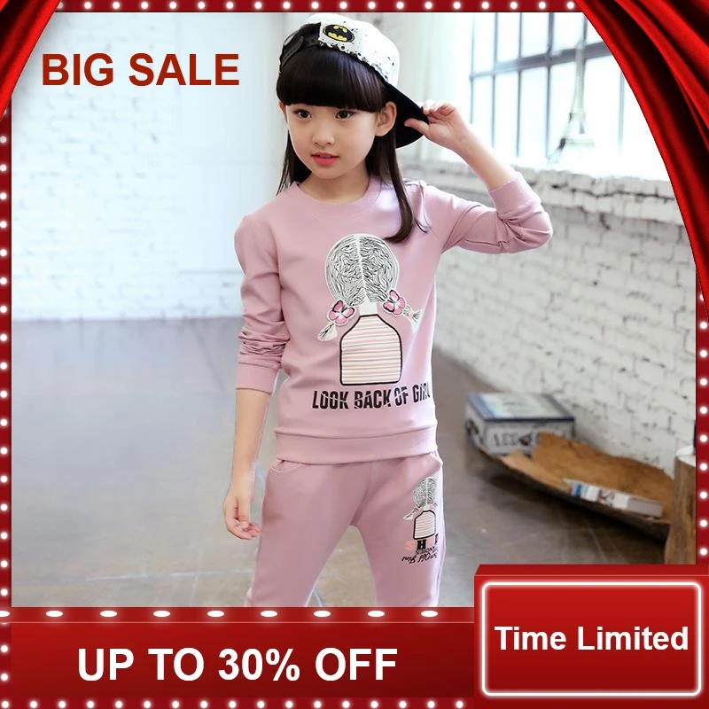 

Child Baby Girls Clothing Set Kids Sport Suits for Girls Cotton Children Tracksuits 4-12Y T-Shirt Set