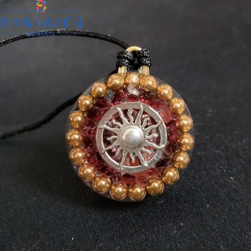 

Orgonite Crystal Energy Healing Pendant Energy Converter Sun Wheel Helping Business Fortune Healthy Family Necklace Jewelry