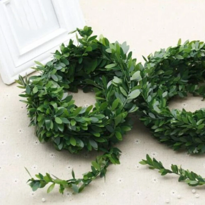 

7.5M-GARLAND GREEN LEAF-WIRE VINE RATTAN ARTIFICIAL FLOWER FOR DIY WREATH STRICT