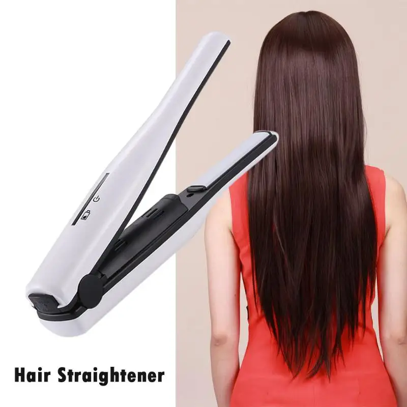 

Ceramic USB Charging Mini Hair Straightener Portable Styling Irons Curler Hairdressing Supplies Hair Straightener Accessories