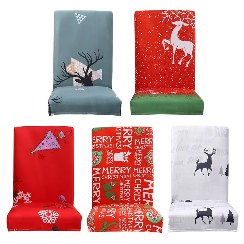 

Christmas Printing Elastic Removable Chair Cover Stretch Seat Case Slipcover Home Banquet Decoration