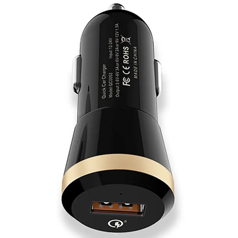 

9V2A USB Car Charger 1 Port 18W Fast Car Charging Dedicated QC3.0 Chargers Classical