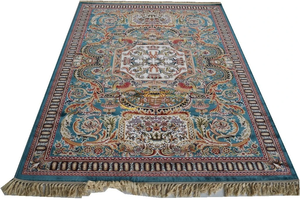 US $396.00 Viscose French Carpet About 53 X 76 Machine Made Thick Plush Savonnerie Rug Carpet Made To Order 5bluegc161savyg28
