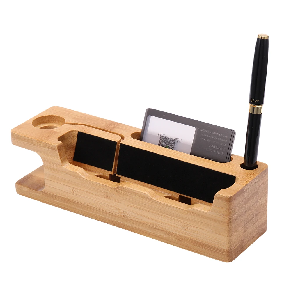 KISSCASE Wooden Charging Dock Station Phone Holder For iPhone X 8 7 6 Plus 5 For iWatch Phone Stand