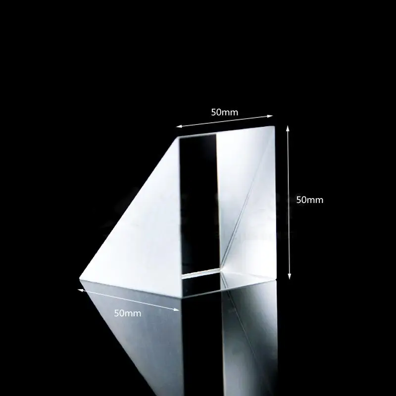 50x50x50mm Optical Glass Triangular Lsosceles K9 Prism With Reflecting Film Medicine | Канцтовары для офиса и дома