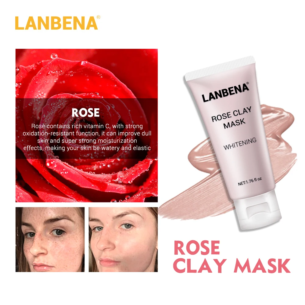 Lanbena Mung Bean Clay маска для лица + бамбуковый уголь черника розовая Глубокая очистка