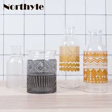 Modern simple style glass flower vase home decoration vase for wedding decoration glass terrarium christmas decoration m style ваза настольная vase glass cool orange