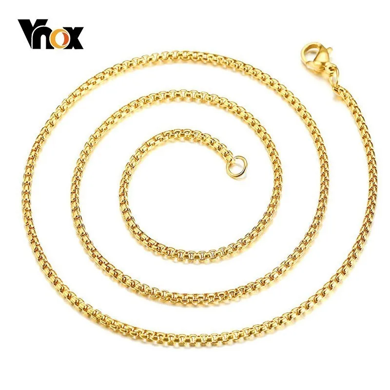 Vnox 2 مللي متر الفولاذ المقاوم للصدأ الذهب لهجة مربع سلسلة القلائد للرجال النساء للجنسين المختنق قلادة 48 سنتيمتر Vnox 2 مللي متر الفولاذ المقاوم للصدأ الذهب لهجة مربع سلسلة القلائد للرجال النساء للجنسين المختنق قلادة 48 سنتيمتر