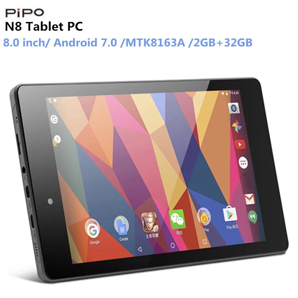 

Original PIPO N8 Tablet PC 8.0" Android 7.0 MTK8163A Quad Core 1.5GHz 2GB RAM 32GB EMMC 2.0MP+5.0MP Camera Micro HDMI 4000mAh