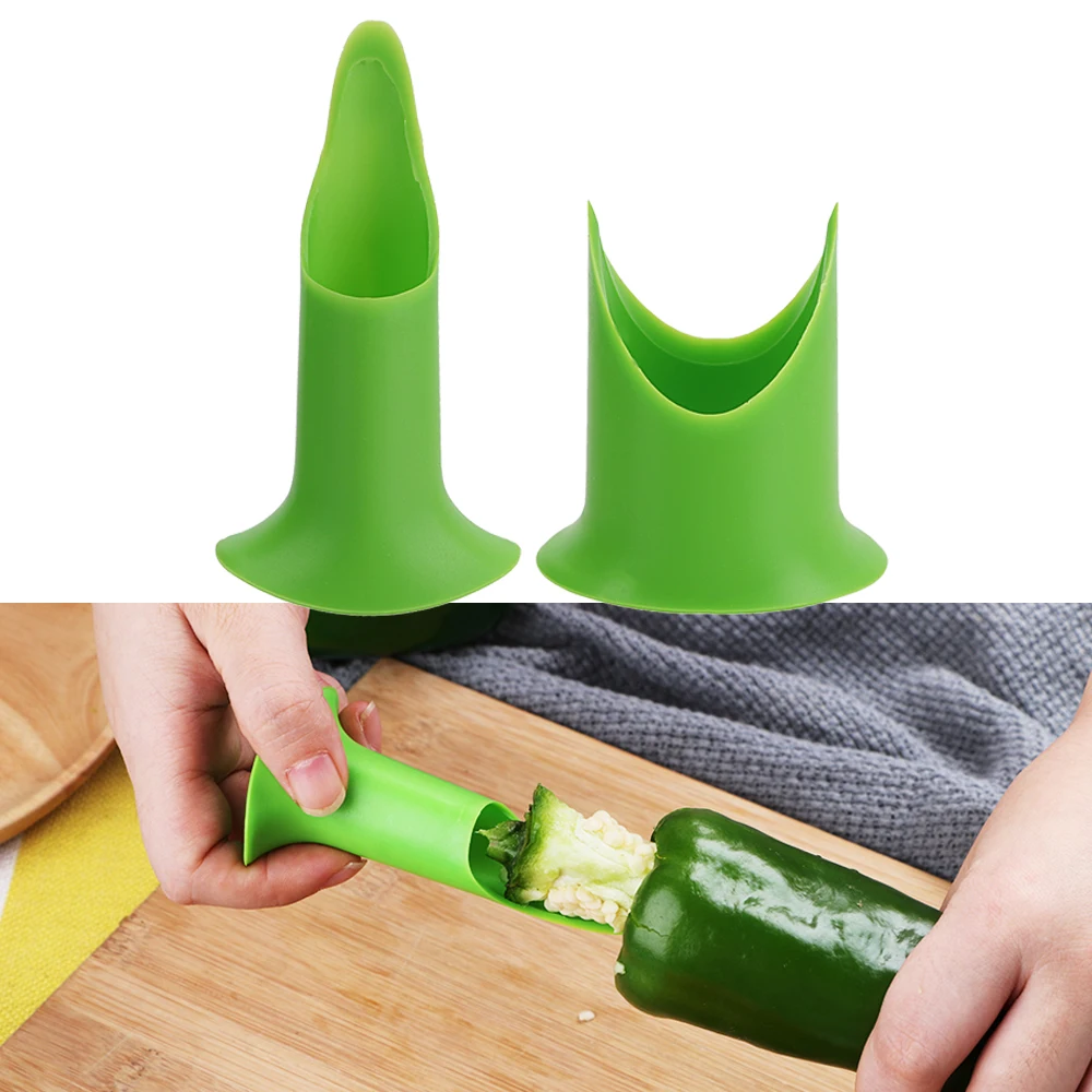 

2pcs/set Jalapeno Corer Pepper Cutter Fruit Peeler Cooking Tools Seed Remover Corer Slicer Bell Pepper Chili