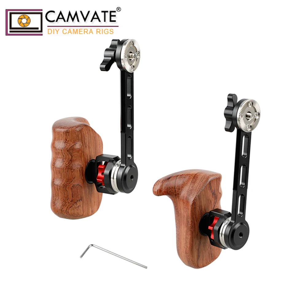 

CAMVATE Wooden Handle (Left&Right) with Nato Rail Rosette Extension Arm C1698