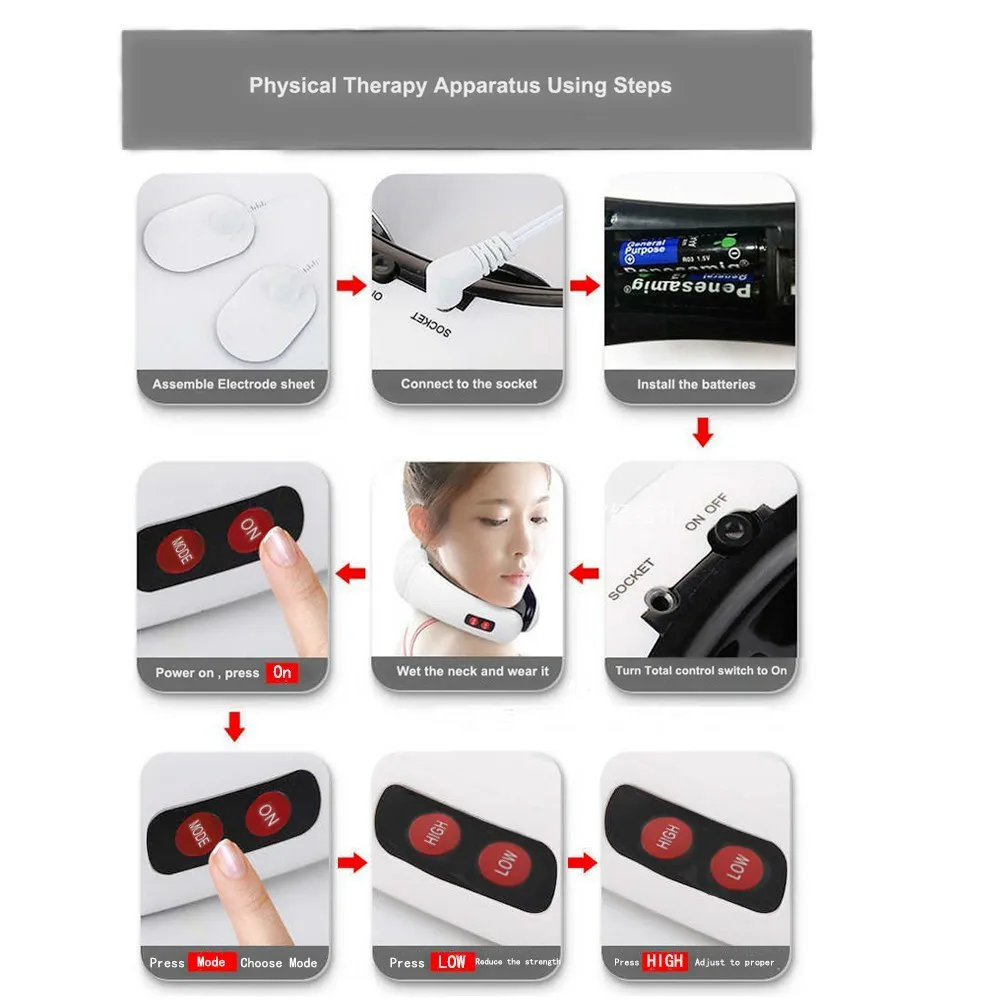 Electric Pulse Neck Massage Cervical Vertebra Impulse Massager Physiotherapeutic Acupuncture Magnetic Therapy Relief Pain Tool Electric Pulse Neck Massage Cervical Vertebra Impulse Massager Physiotherapeutic Acupuncture Magnetic Therapy Relief Pain Tool