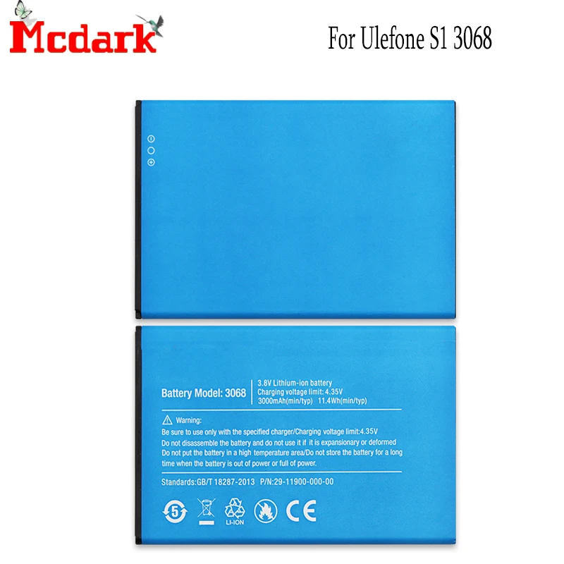 Mcdark для Ulefone S1 3068 батарея Замена Высокое качество большой емкости 3000 мАч