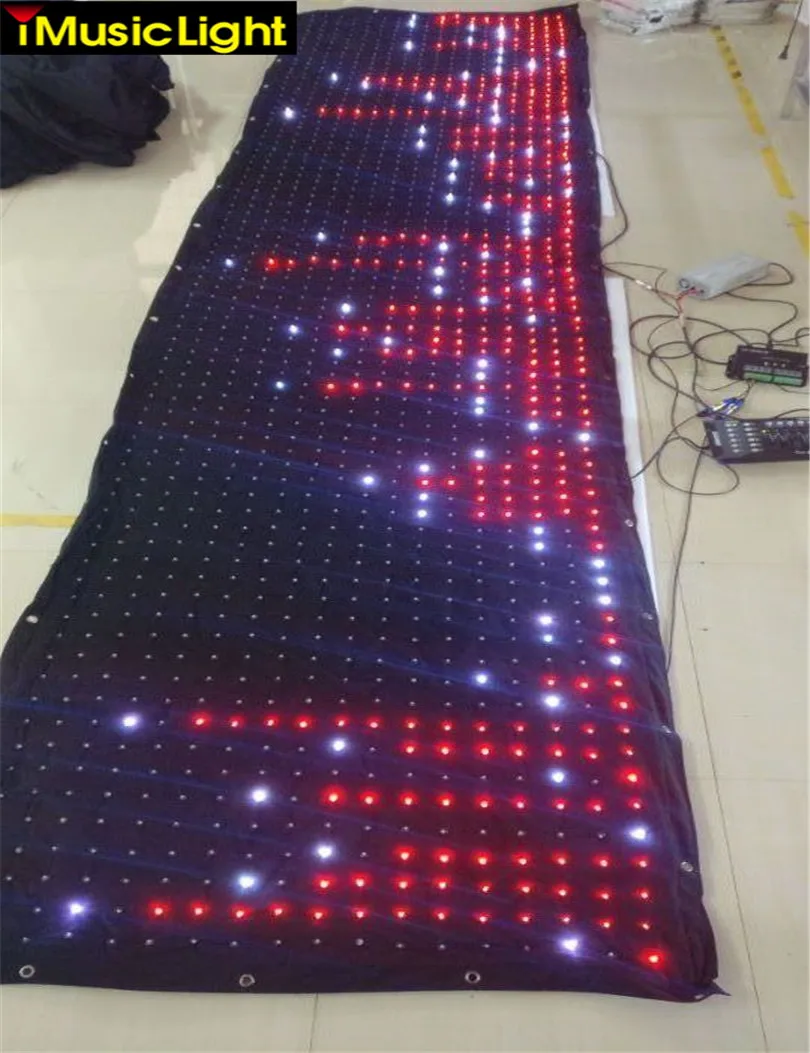 2 Pcs P6 LED Video Curtain 17x34 Pixels Backdrop For Stage Club Bar Disco Party Event With 1 Controller and Power Supply | Освещение