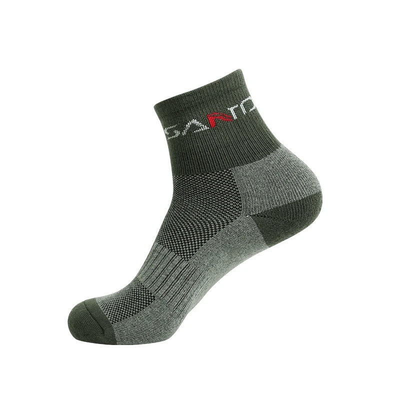 Men Socks Quick Drying Outdoor Sports Hiking Camping Cycling Half Thick Running SANTO mens socks
