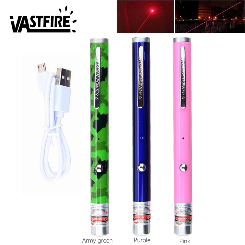 

VASTFIRE Red Laser Pointer Sight USB Rechargeable Powerful 5mW Dot Lazer Pointer Pen 532nm Visible Beam Light Build-in Battery