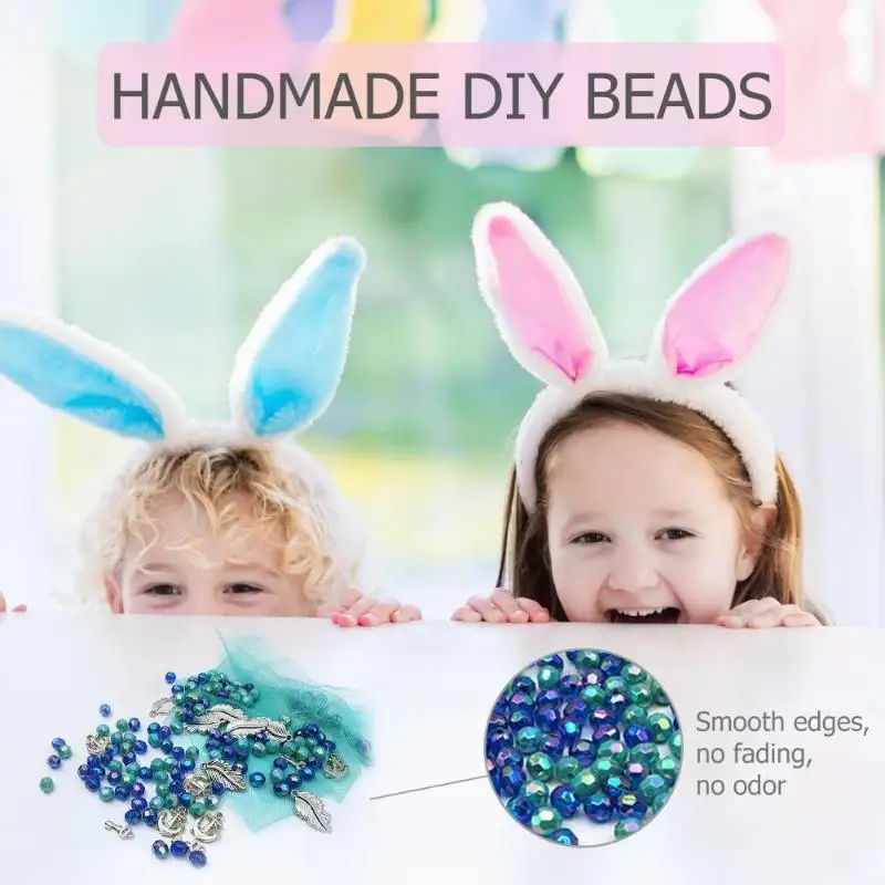 Children Handmade DIY Colorful Beads Toys Bracelet Earrings Necklace Creative Jewelry Gifts Kids Educational Toy for Children